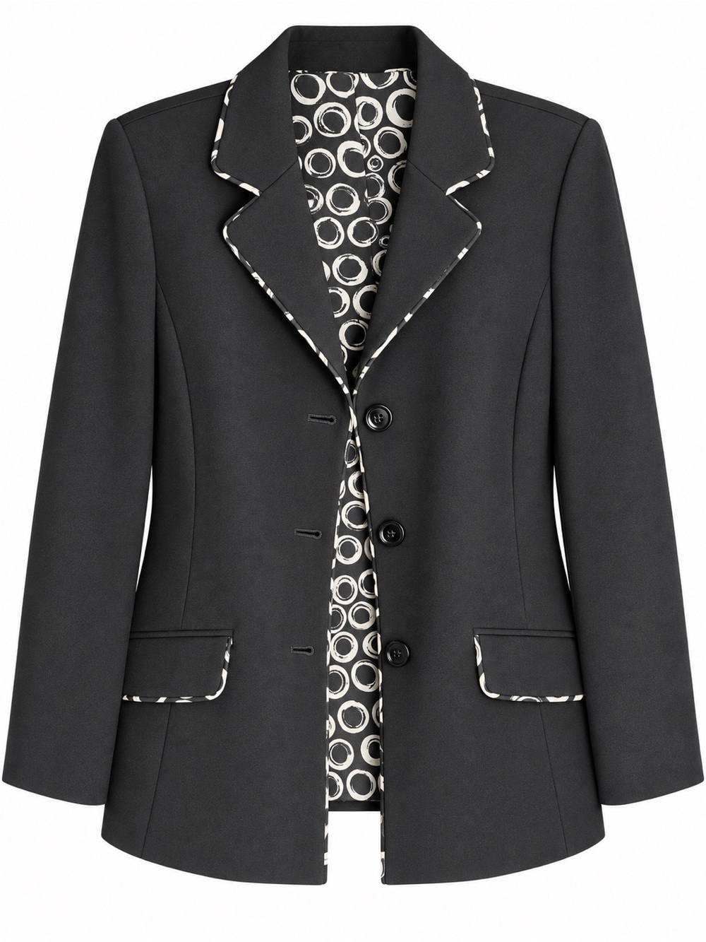 Ellen Tracy Black Blazer with Contrast Trim